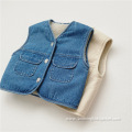 Infant Double Fleece Denim Vest Jacket